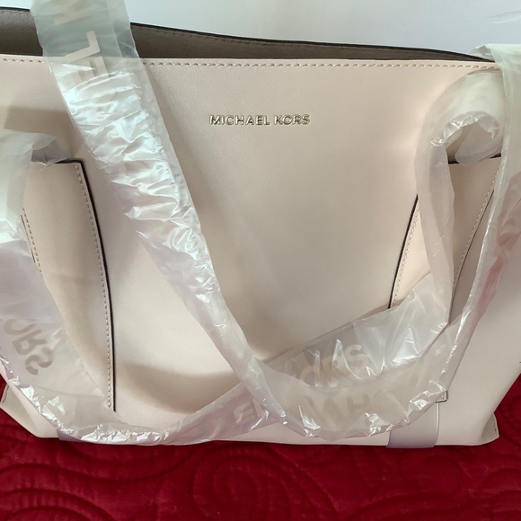 MICHAEL KORS Pink Nude Tote Bag by fragrance perfume line with Clear Logo Straps - Picture 10 of 10